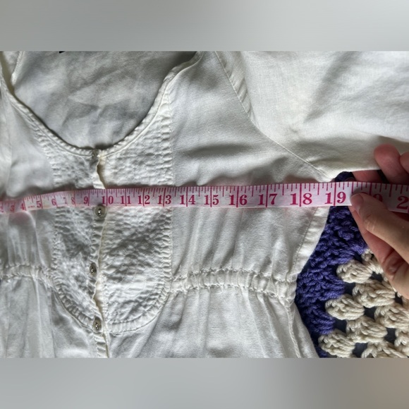 Mango Womens White Peasant Cottagecore Prairie Cotton Button Down Dress Medium - Picture 10 of 14